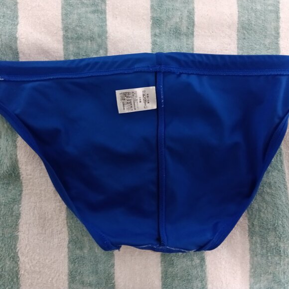 (*) VINTAGE ASICS BLUE RACER SWIM BRIEF, ASIAN SIZE "XO" (34"-36") (Pre-owned) - Picture 7 of 8